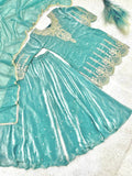 NEW READY TO WEAR FANCY DESIGN EMBROIDERY TOP PALAZZO WITH DUPATTA