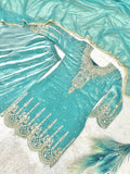 NEW READY TO WEAR FANCY DESIGN EMBROIDERY TOP PALAZZO WITH DUPATTA