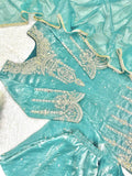 NEW READY TO WEAR FANCY DESIGN EMBROIDERY TOP PALAZZO WITH DUPATTA