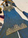 Pure Frendy Silk With Unstitched Sleeve Fabric Beautiful Salwar Kameez