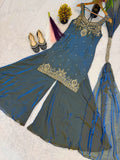 Pure Frendy Silk With Unstitched Sleeve Fabric Beautiful Salwar Kameez