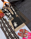New Designer Party Wear Look Pure Heavy Star Georgette Top Plazzo & Dupatta Set