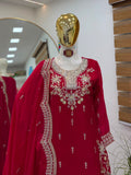 Fendy Satin with Codding Embroidery Sequence Work Salwar Kameez