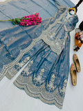 Fendy Satin with Codding Embroidery Sequence Work Salwar Kameez