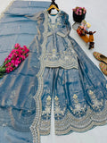 Fendy Satin with Codding Embroidery Sequence Work Salwar Kameez