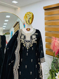 Fendy Satin with Codding Embroidery Sequence Work Salwar Kameez