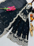 Fendy Satin with Codding Embroidery Sequence Work Salwar Kameez