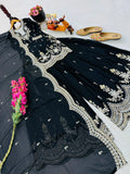 Fendy Satin with Codding Embroidery Sequence Work Salwar Kameez