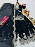 Fendy Satin with Codding Embroidery Sequence Work Salwar Kameez