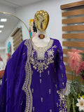 Fendy Satin with Codding Embroidery Sequence Work Salwar Kameez