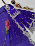 Fendy Satin with Codding Embroidery Sequence Work Salwar Kameez