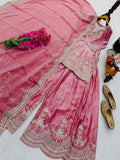 Fendy Satin with Codding Embroidery Sequence Work Salwar Kameez