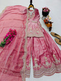 Fendy Satin with Codding Embroidery Sequence Work Salwar Kameez