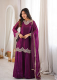 Fendy Silk with Embroidery Codding And Real Mirror Work Salwar Kameez