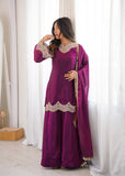 Fendy Silk with Embroidery Codding And Real Mirror Work Salwar Kameez