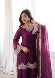 Fendy Silk with Embroidery Codding And Real Mirror Work Salwar Kameez