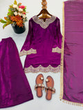 Fendy Silk with Embroidery Codding And Real Mirror Work Salwar Kameez