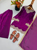 Fendy Silk with Embroidery Codding And Real Mirror Work Salwar Kameez