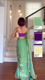 Fendy Silk with Intricate Thread With Sequence Work Saree