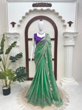 Fendy Silk with Intricate Thread With Sequence Work Saree