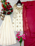 Pure Natural Crep With Embroidery 5mm Sequence Work Salwar Kameez