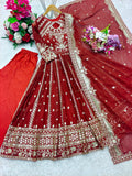 Heavy Fox Georgette With 5mm sequence Embroidery Work Anarkali Salwar Kameez