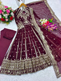 Heavy Fox Georgette With 5mm sequence Embroidery Work Anarkali Salwar Kameez