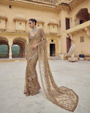 Heavy Quality Mono Net with Heavy 5mm Sequins Embroidery work Saree