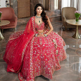 Premium Malai Satin Silk Embellished With Beautiful Multi Thread Work Lehenga Choli