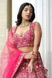Premium Malai Satin Silk Embellished With Beautiful Multi Thread Work Lehenga Choli