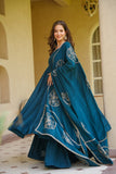 New Designer Heavy Vichitra Silk material Anarkali Suit In New Fancy Style