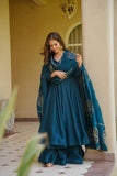 New Designer Heavy Vichitra Silk material Anarkali Suit In New Fancy Style