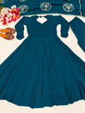 New Designer Heavy Vichitra Silk material Anarkali Suit In New Fancy Style