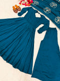 New Designer Heavy Vichitra Silk material Anarkali Suit In New Fancy Style