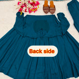New Designer Heavy Vichitra Silk material Anarkali Suit In New Fancy Style