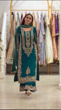 New Faux Georgette With Heavy Embroidery Sequence Work Top-Bottom And Dupatta Set