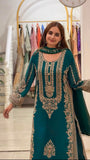 New Faux Georgette With Heavy Embroidery Sequence Work Top-Bottom And Dupatta Set