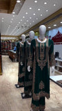 New Faux Georgette With Heavy Embroidery Sequence Work Top-Bottom And Dupatta Set