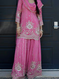 NEW TRENDING 3 PIECE FANCY KURTI WITH PLAZZO AND BEAUTIFUL DUPATTA