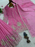 NEW TRENDING 3 PIECE FANCY KURTI WITH PLAZZO AND BEAUTIFUL DUPATTA