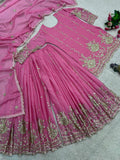 NEW TRENDING 3 PIECE FANCY KURTI WITH PLAZZO AND BEAUTIFUL DUPATTA