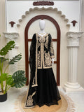 Faux Georgette with Premium Cross Stitch Embroidery Beautiful Salwar Kameez