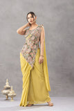 NEW SUPERHIT TRENDING READY TO WEAR SAREE WITH EMBROIDERED STYLIST BLOUSE ON CHINON FABRIC