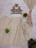 NEW SUPERHIT TRENDING READY TO WEAR SAREE WITH EMBROIDERED STYLIST BLOUSE ON CHINON FABRIC