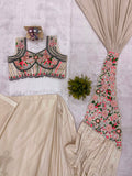 NEW SUPERHIT TRENDING READY TO WEAR SAREE WITH EMBROIDERED STYLIST BLOUSE ON CHINON FABRIC
