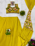 NEW SUPERHIT TRENDING READY TO WEAR SAREE WITH EMBROIDERED STYLIST BLOUSE ON CHINON FABRIC