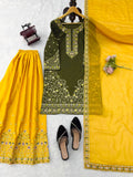 Natural crep with Intricate Thread & Sequence work Salwar Kameez
