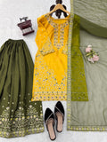 Natural crep with Intricate Thread & Sequence work Salwar Kameez