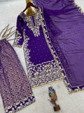 NEW READY TO WEAR HEAVY EMBROIDERY & SEQUENCE WORK TOP WITH JACQUARD PLAZZO WITH DUPATTA