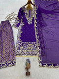 NEW READY TO WEAR HEAVY EMBROIDERY & SEQUENCE WORK TOP WITH JACQUARD PLAZZO WITH DUPATTA